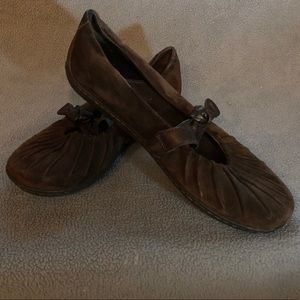 Brown leather slip on Mary Janes